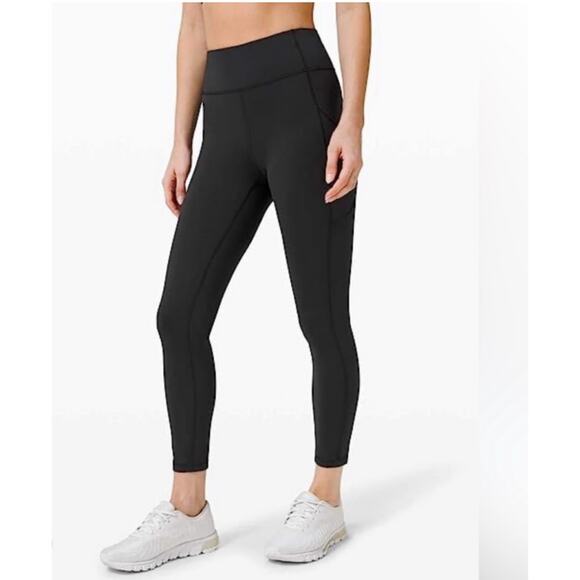 Lululemon Invigorate High-Rise Tight with Pockets in Black Everlux Sz 4 *W5CQFS - Picture 3 of 10